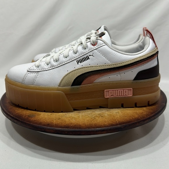 Puma Women’s Mayze Triplex White Pink Brown Tan Gum 384871 01 Shoe Size 9 - Picture 3 of 9